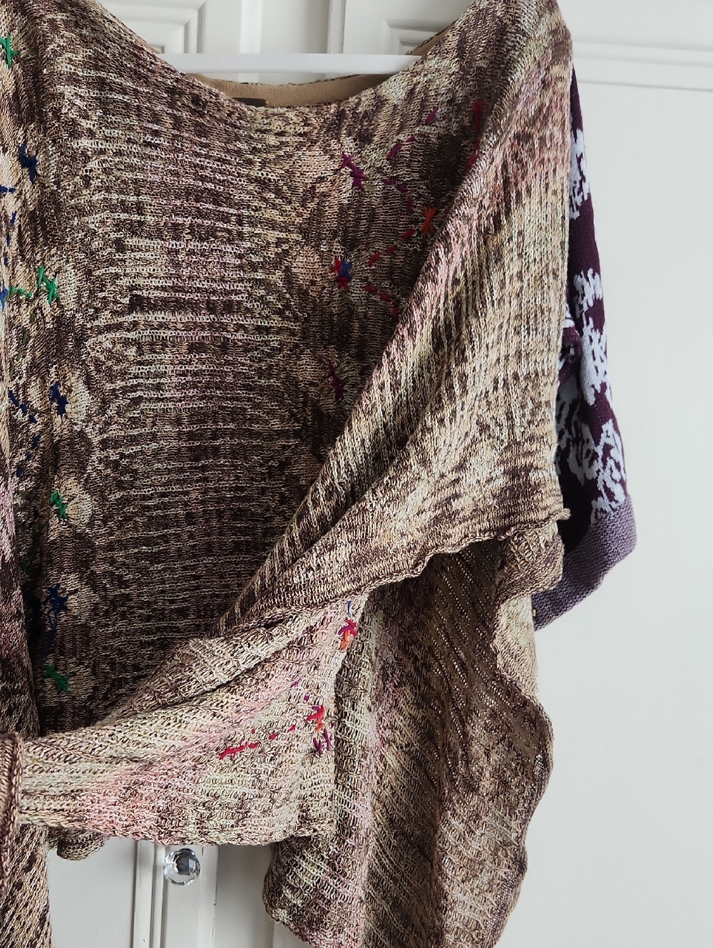 Free People..Boho Floral Embroidered Draped Knit Sweater - - Picture 3 of 11